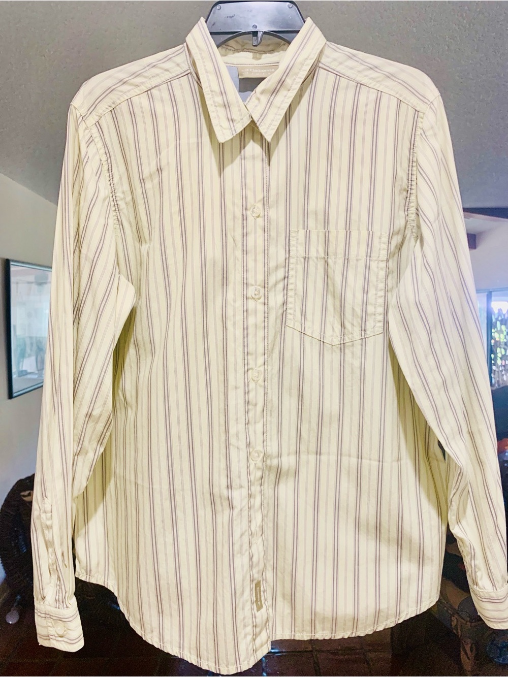Vintage Lic Claiborne Dobby Stripe Shirt, Large